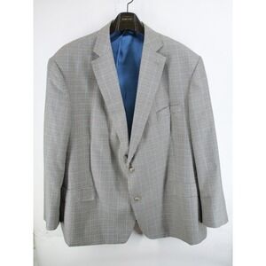 Oak Hill Sport Coat Men's 3XL 54/56R Houndstooth Plaid Two Button Double Vented